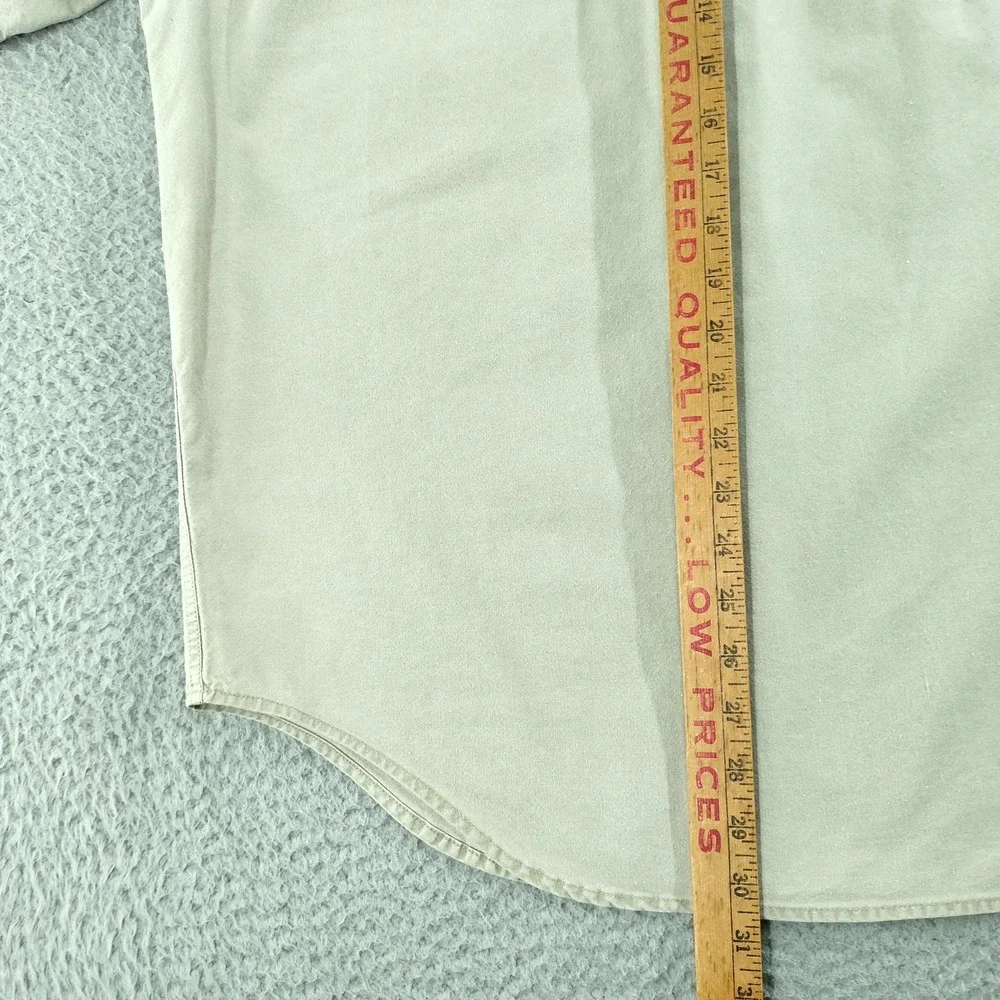 Vintage Banana Republic Safari Travel Shirt Mens Medium Beige Short Sleeve